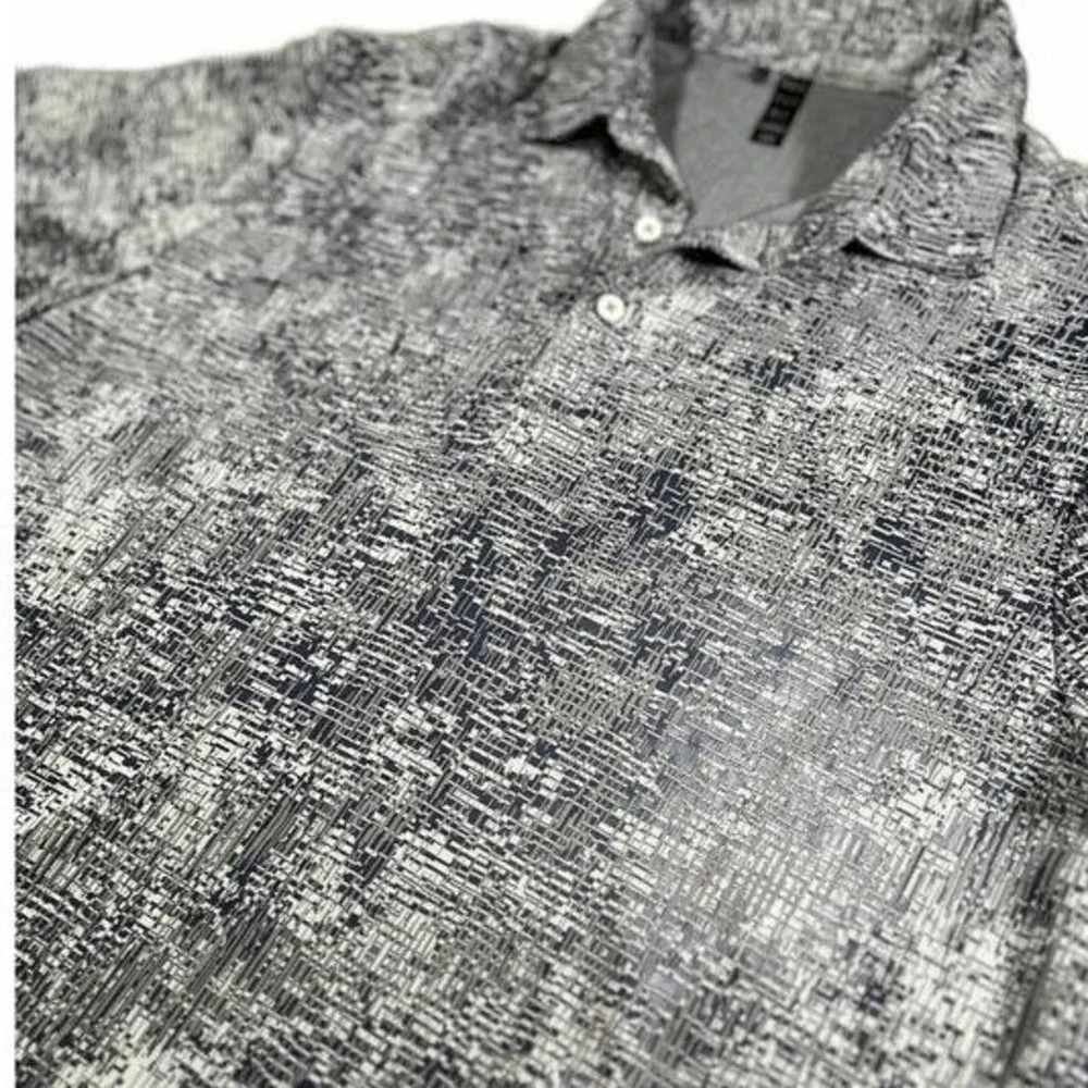 Adidas Ultimate365 Abstract Print Golf Polo‎ Grey Medium